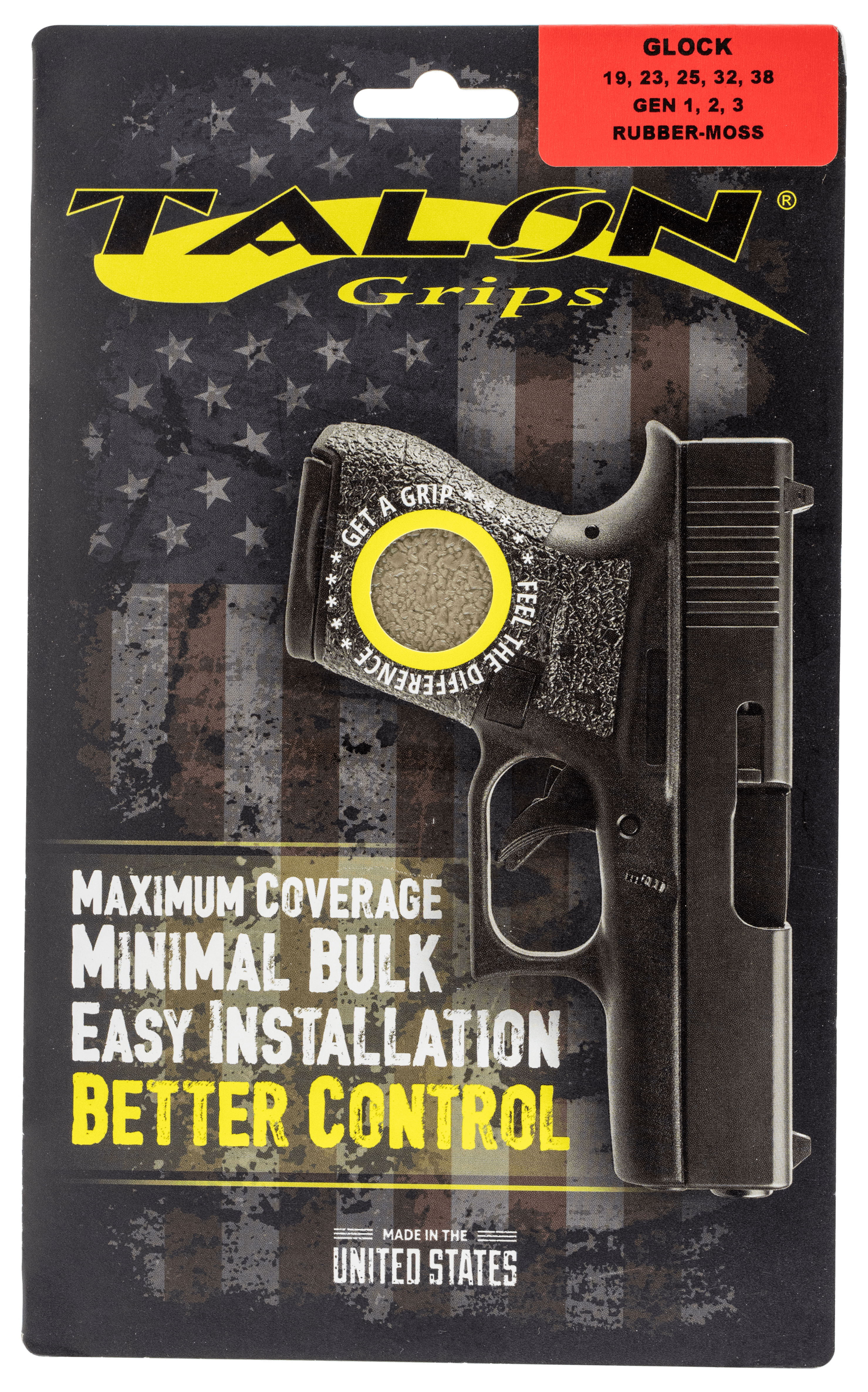 Talon Grips Moss Textured Rubber Adhesive Grip for Glock Gen1-3 19/23/25/32/38