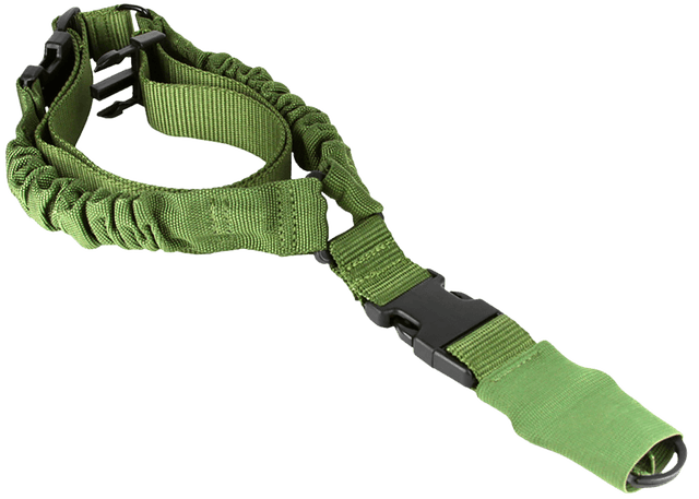 Aim Sports AOPS01G One Point Sling made of Green Elastic Webbing with 26" OAL, 1.25" W & Bungee Design for Rifles
