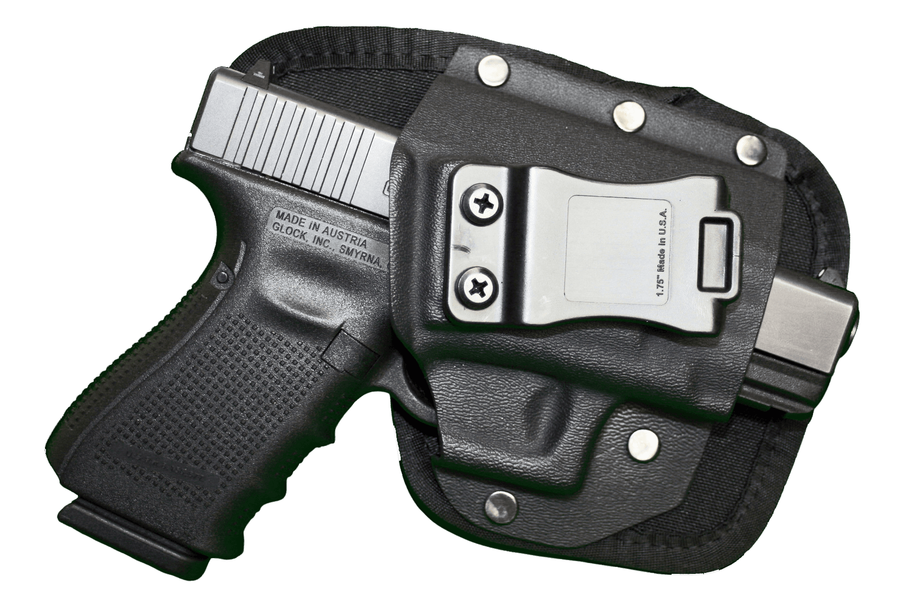 Crossfire Shooting Gear CRFEDCSA1SFR The EDC IWB Black Ballistic Nylon Belt Clip Fits Subcompact 2.50" Barrel Right Hand