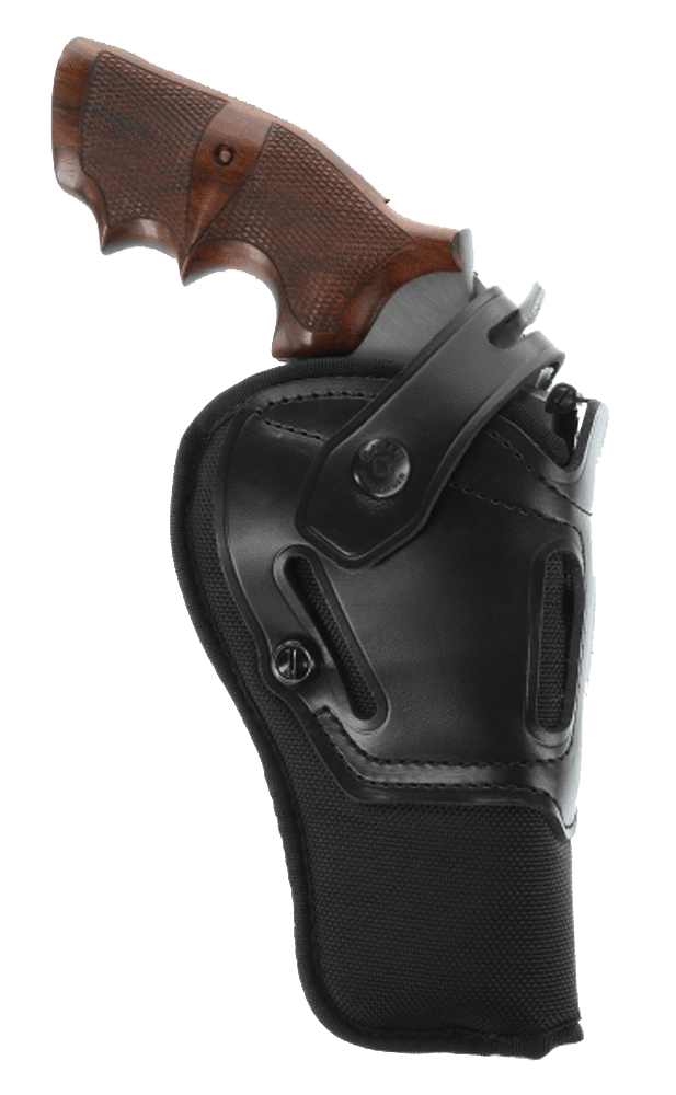 Galco SR46B Switchback OWB Black Leather Belt Slide Fits Ruger GP100/S&W K Frame Fits 6" Barrel Ambidextrous