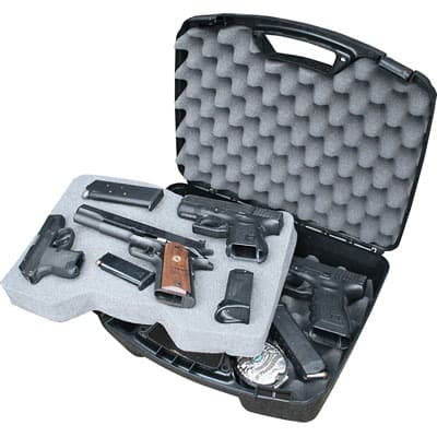 MTM Case-Gard 81140 Handgun Case  Black Polypropylene Holds 4 Handgun w/ up to 8" Barrels & 6 Sub-Compacts w/ Magazines