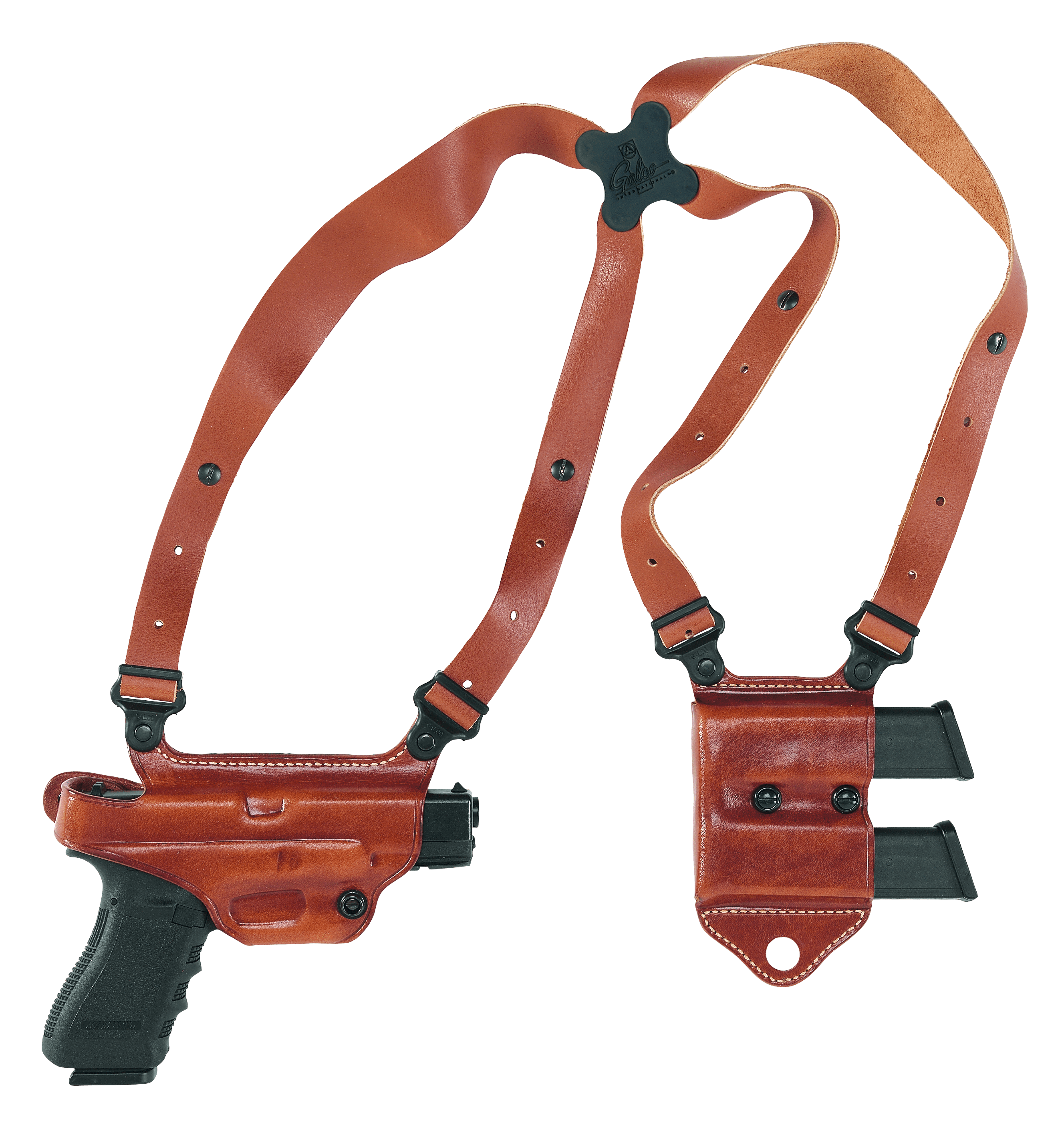 Galco MCII212 Miami Classic II Shoulder System Size Fits Chest Up To 56" Tan Leather Harness Fits 1911 Fits 5" Barrel Right Hand
