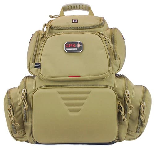 GPS Bags 1711BPT Handgunner Backpack Tan 1000D Nylon Holds 4 Handguns