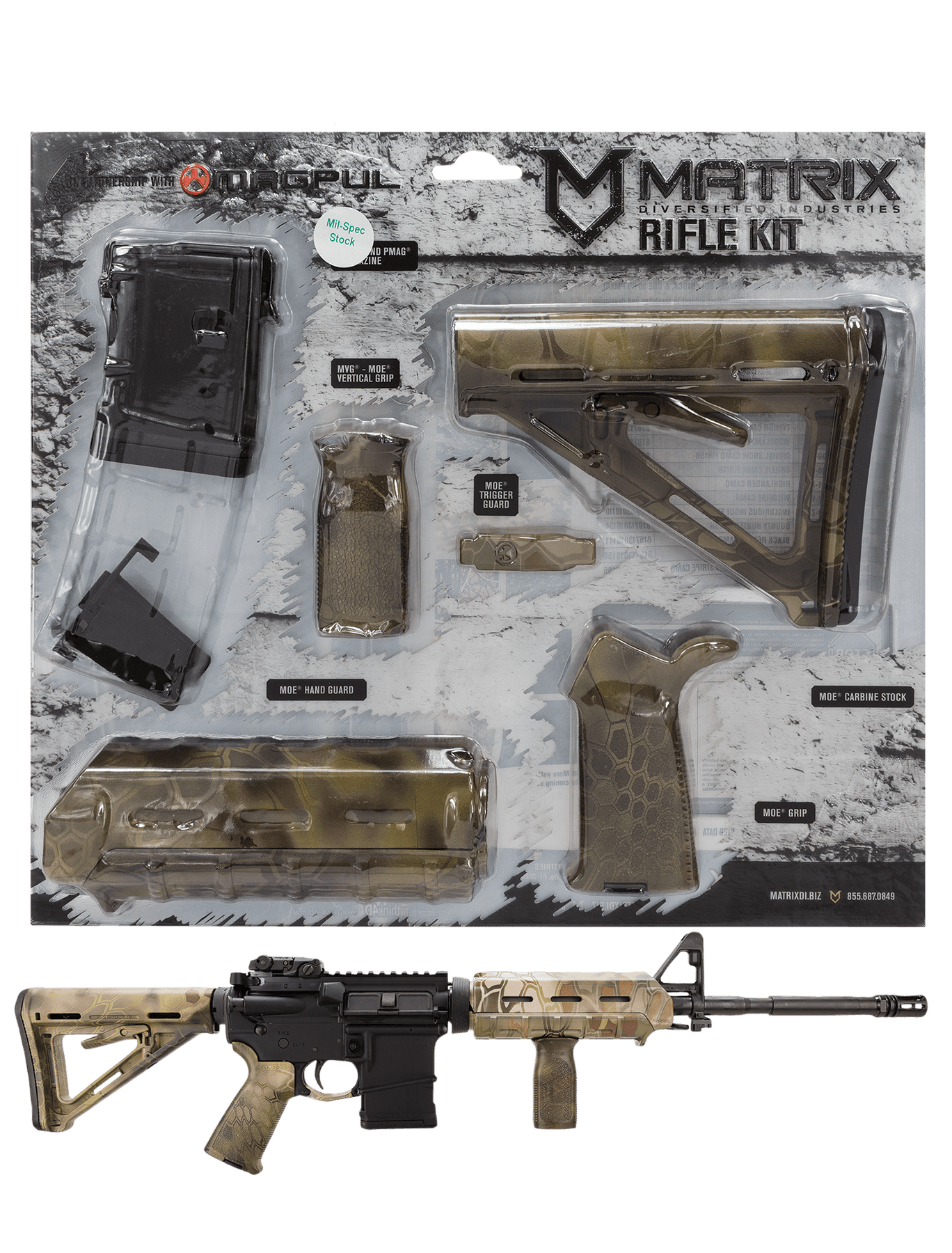 Matrix Diversified Ind Magpul MOE Furniture Kit AR-15 Kryptek Mandrake