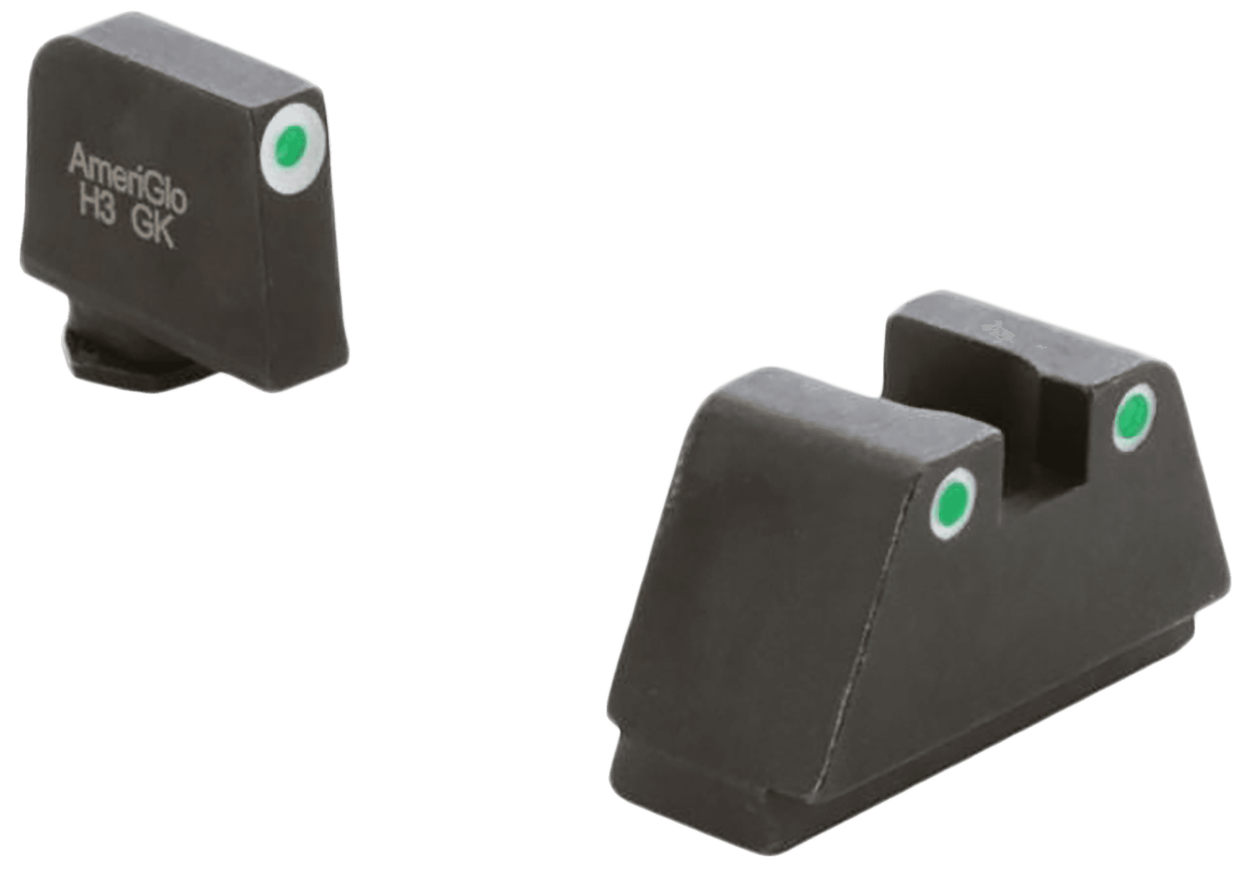AmeriGlo GL330 Optic Compatible Sight Set Glock 2XL Green Tritium White Outline