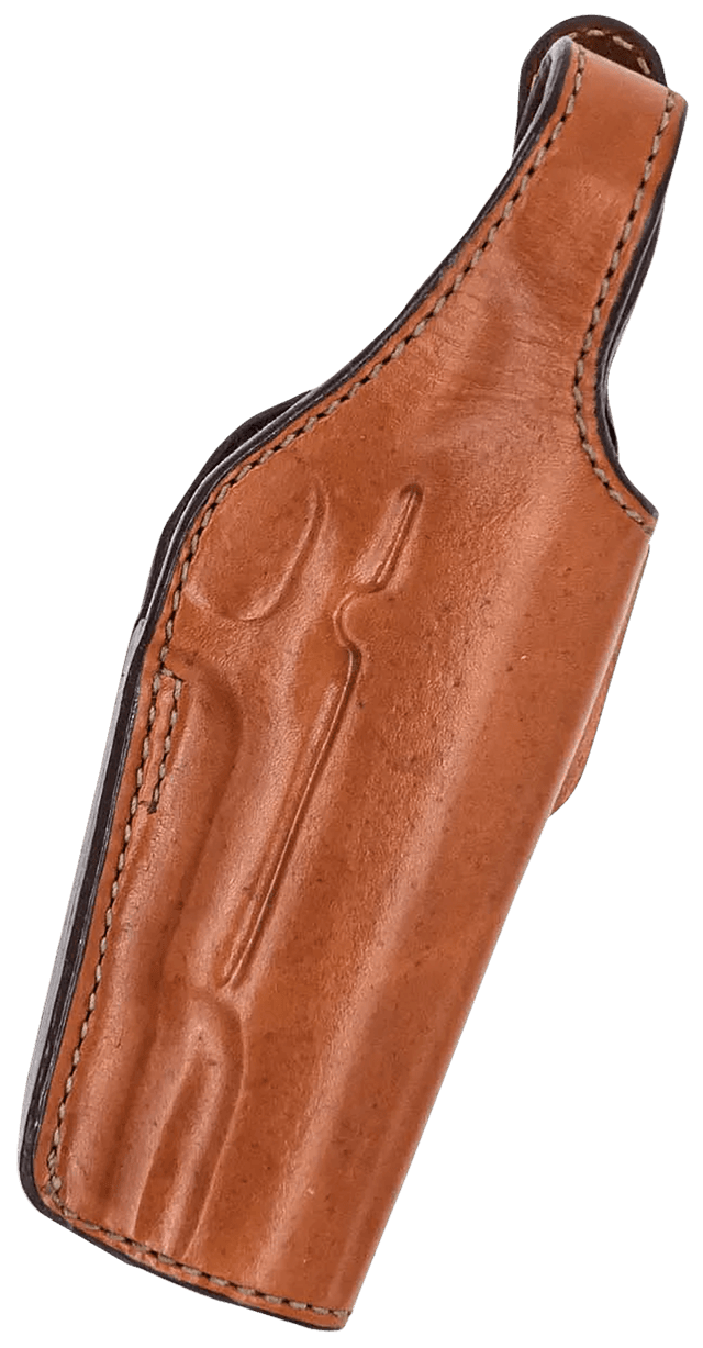 Bianchi 17632 19L Thumbsnap Belt Holster Size 19 Open Bottom Style made of Leather with Tan Finish & Belt Loop Mount Type fits Ruger SR1911 & Springfield 1911-A1 for Right Hand