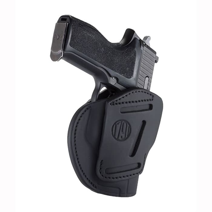1791 Gunleather 3WH5SBLA 3-Way IWB/OWB Size 05 Stealth Black Leather Belt Loop Compatible w/ Glock 17 Compatible w/ Springfield XD Compatible w/ S&W M&P Compatible w/ HK VP9 Ambidextrous Hand