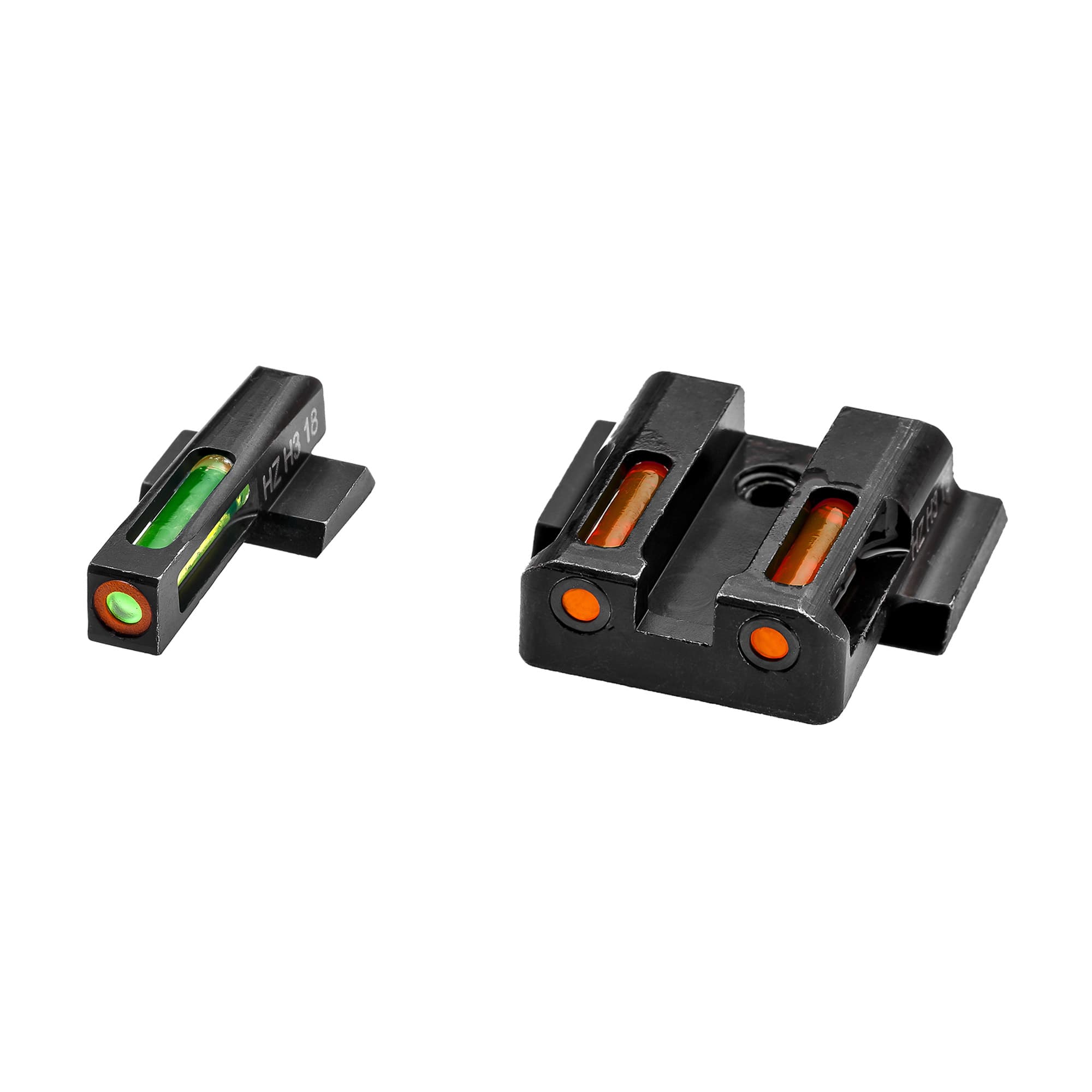 HIVIZ LiteWave H3 Sight Set SW Shield Green Tritium Outline Front Orange Rear