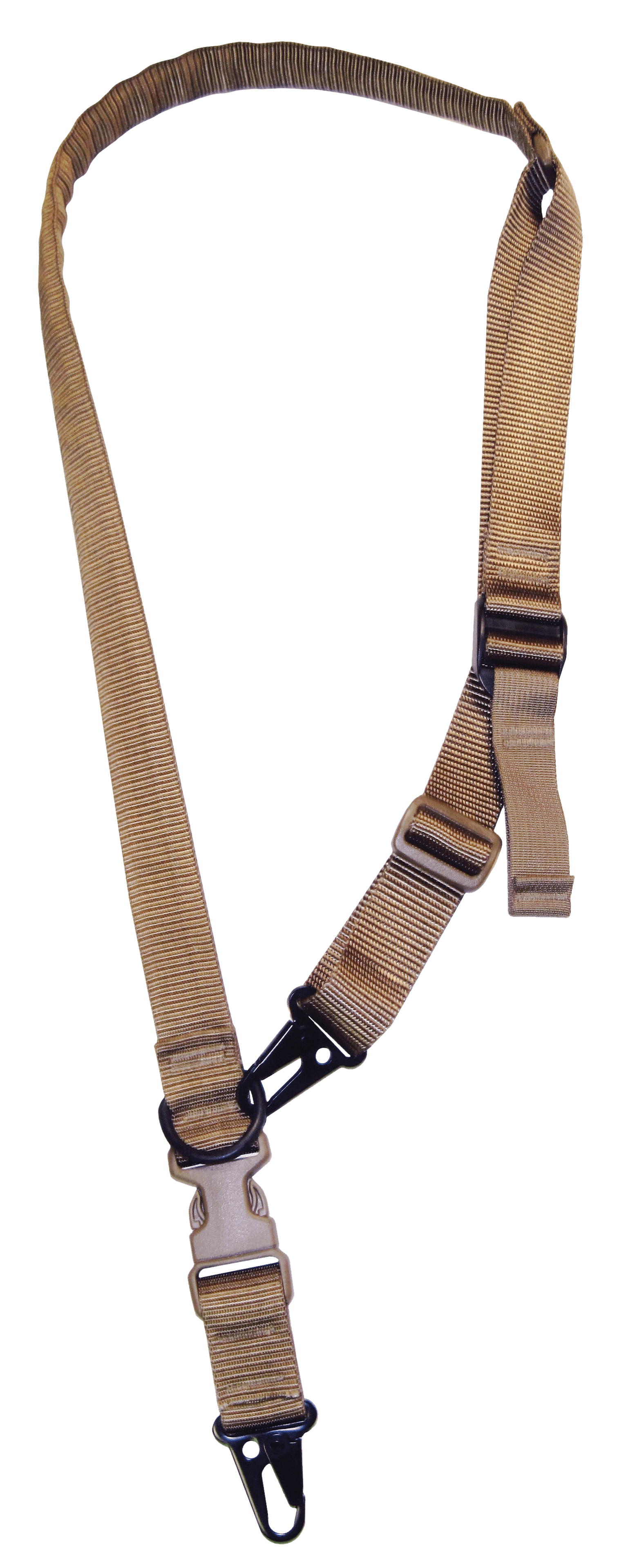 Tacshield T6030CY Warrior 2-in-1 Sling made of Coyote Webbing with HK Snap Hook & Padded Fast Adjust Design for Rifle/Shotgun