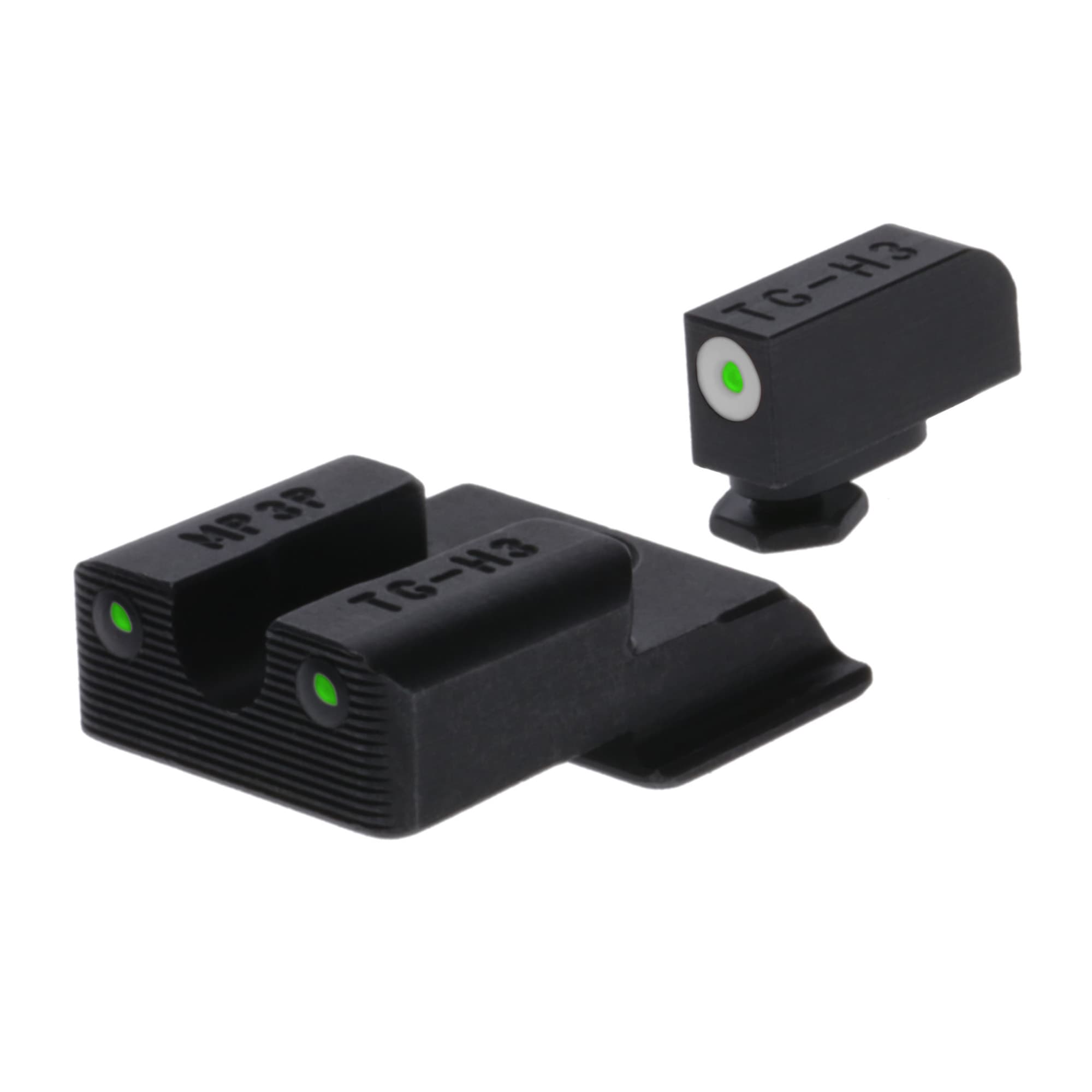 TruGlo TG231MP3W Tritium Pro  Black | Green Tritium White Outline Front Sight Green Tritium Rear Sight
