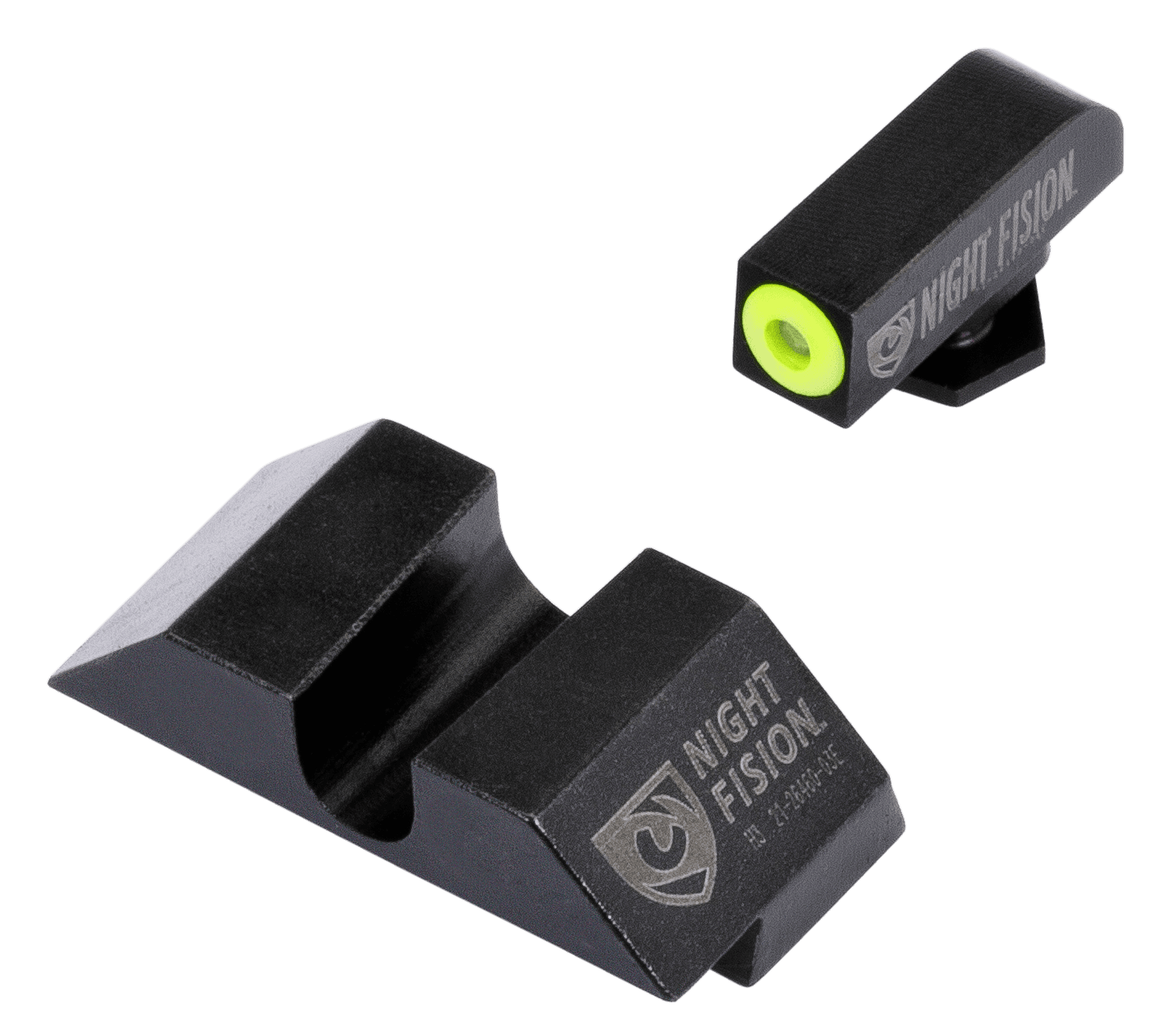 Night Fision Glock 17 17L 19 22 Tritium Night Sights Green Front Yellow Outline