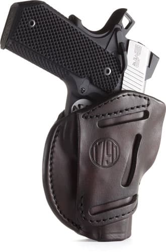 1791 Gunleather 3WH1SBRA 3-Way  IWB/OWB Size 01 Signature Brown Leather Belt Loop Fits 1911 3-4" Ambidextrous Hand