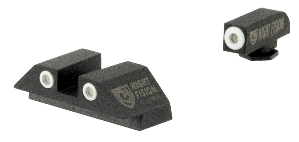 Night Fision Glock 17 17L 19 22 Green Tritium White Outline Front Rear Sights
