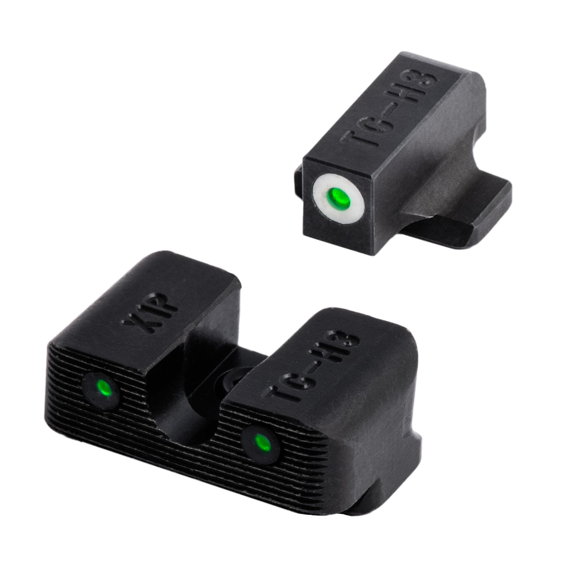 TruGlo TG231X1W Tritium Pro  Black | Green Tritium White Outline Front Sight Green Tritium Rear Sight