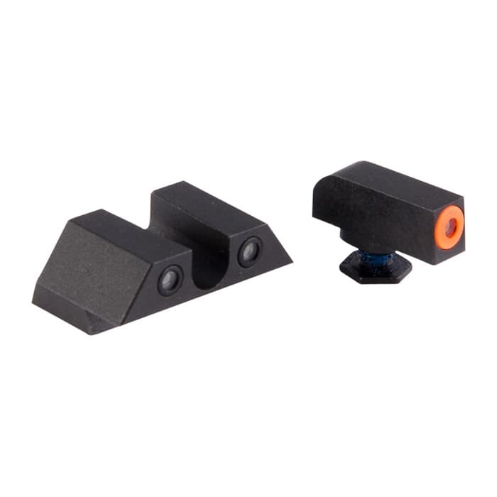 Night Fision Glock 42 43 43X Tritium Night Sights Green Front White Outline Rear