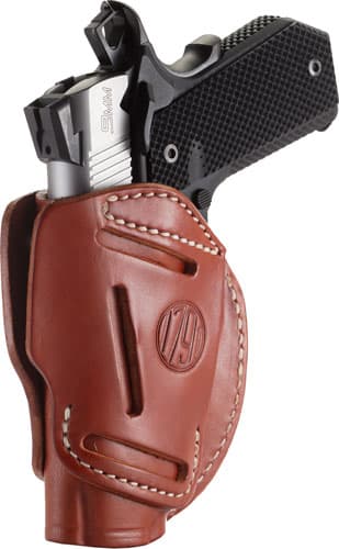 1791 Gunleather 3WH1CBRA 3-Way IWB/OWB Size 01 Classic Brown Leather Belt Loop Fits 1911 3-4" Ambidextrous Hand