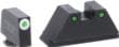 AmeriGlo GL152 Glock Optic Compatible Sight Set Green Tritium Front White Rear