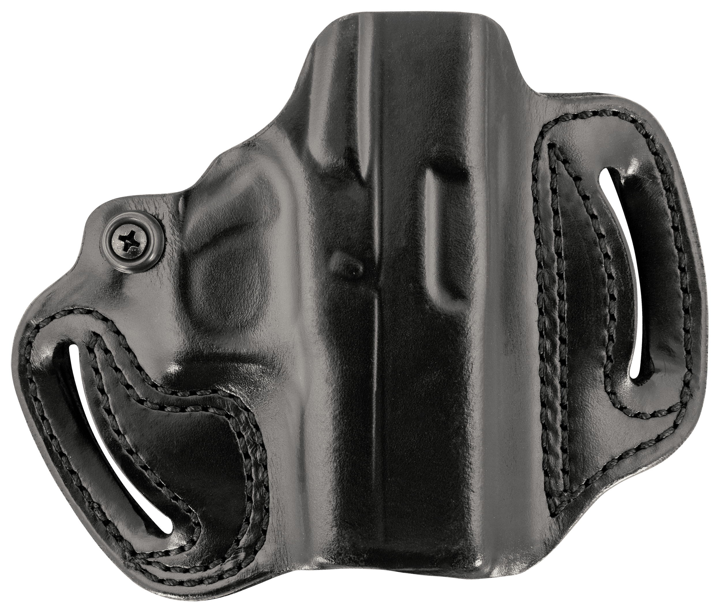 DeSantis Gunhide 086BA8BZ0 Mini Slide  OWB Black Leather Belt Slide Fits Glock 43/43x/48 Belt 1.75" Wide Black Hand