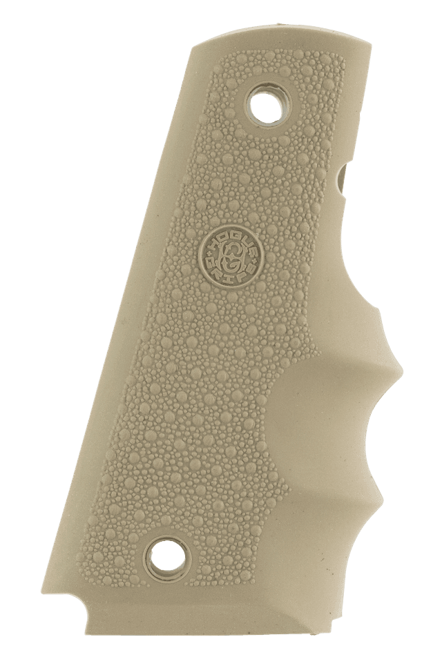 Hogue OverMolded Cobblestone Desert Tan Rubber Grip for 1911 Government