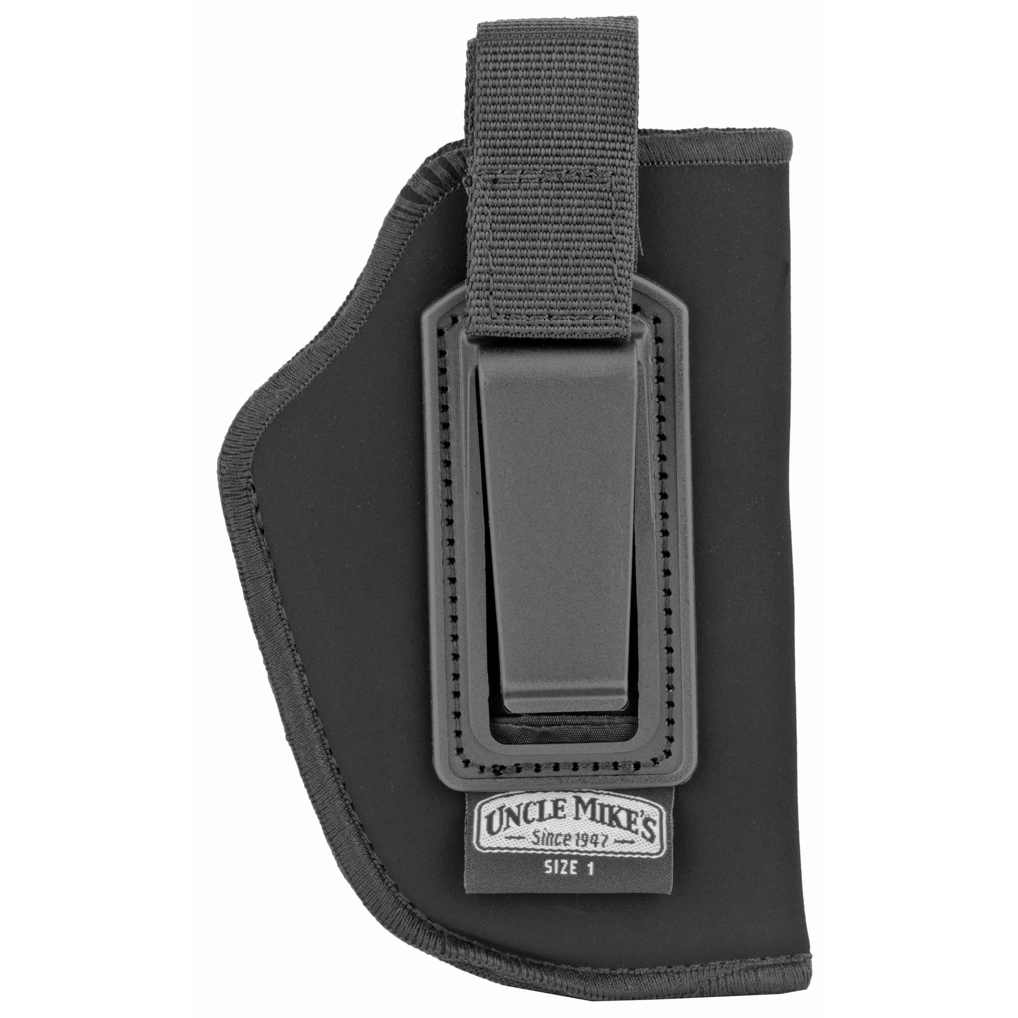 Uncle Mike's 76011 Inside The Pants Holster IWB Size 01 Black Suede Like Belt Clip Fits Medium Autos Fits 3-4" Barrel Right Hand