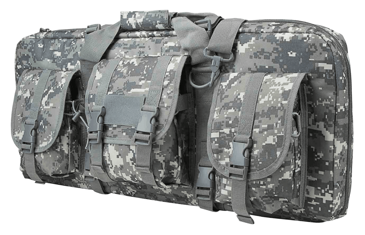 NcStar CVCPD2962D28 VISM Deluxe SubGun Case 28" Digital Camouflage PVC Fabric w/ Exterior Pockets Zippers & Padding for 2 AR or AK Pistols