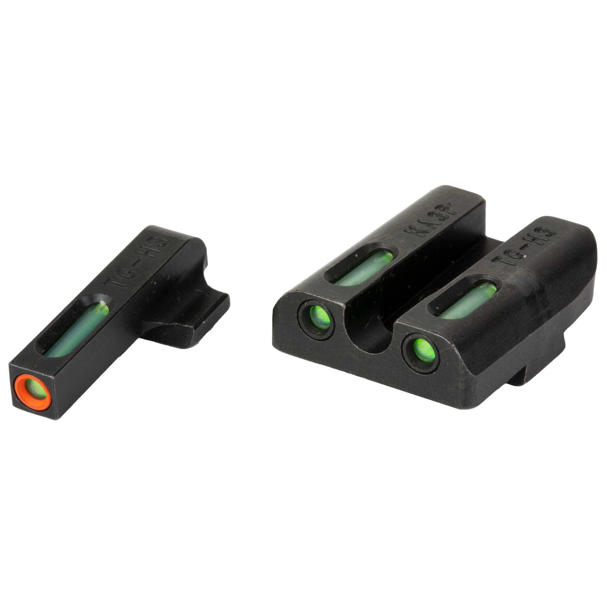 TruGlo TG13KS1PC TFX Pro  Black | Green Tritium & Fiber Optic Orange Outline Front Sight Green Tritium & Fiber Optic Rear Sight