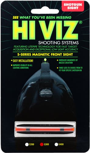 Hiviz Narrow Magnetic Shotgun Sight Red S300R for Rib Width .218 to .328