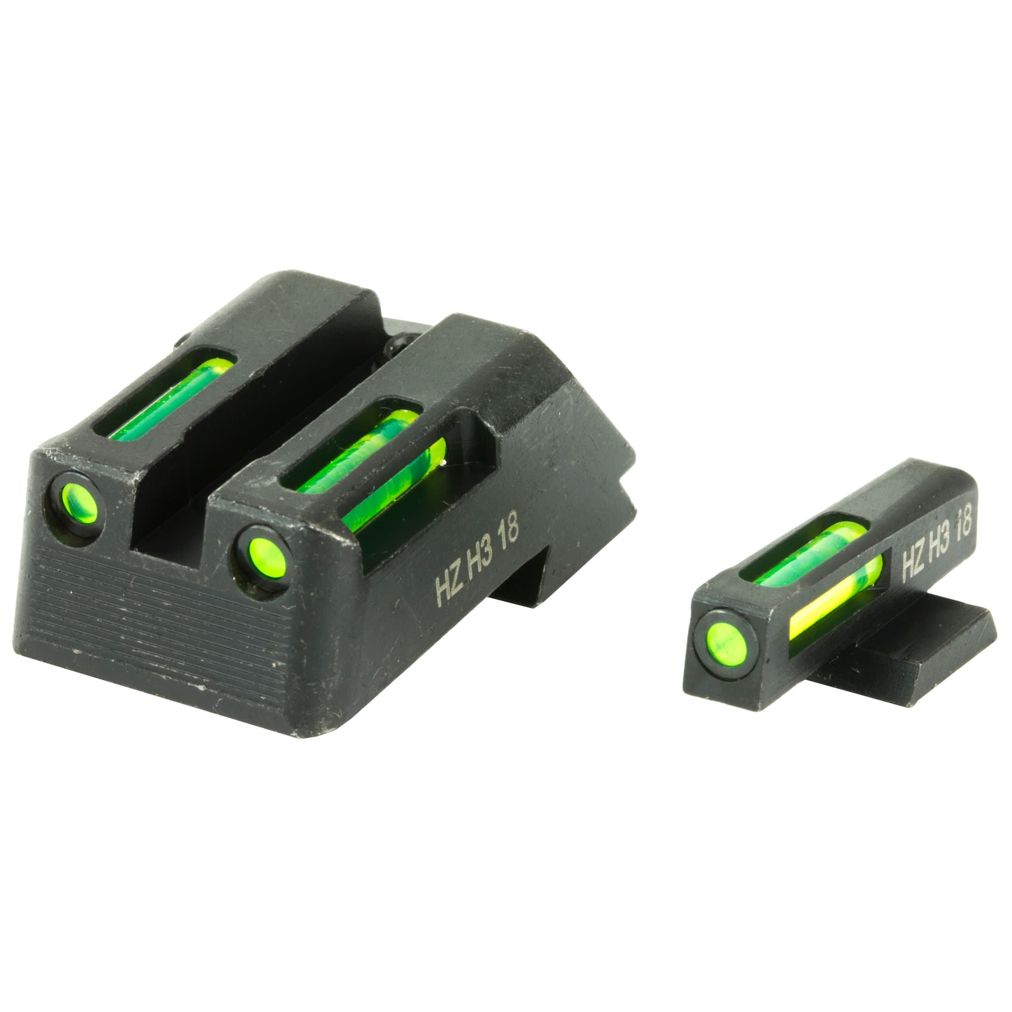 Hiviz LiteWave H3 Sight 1911 Fixed Rear Green Litepipes White Front Ring