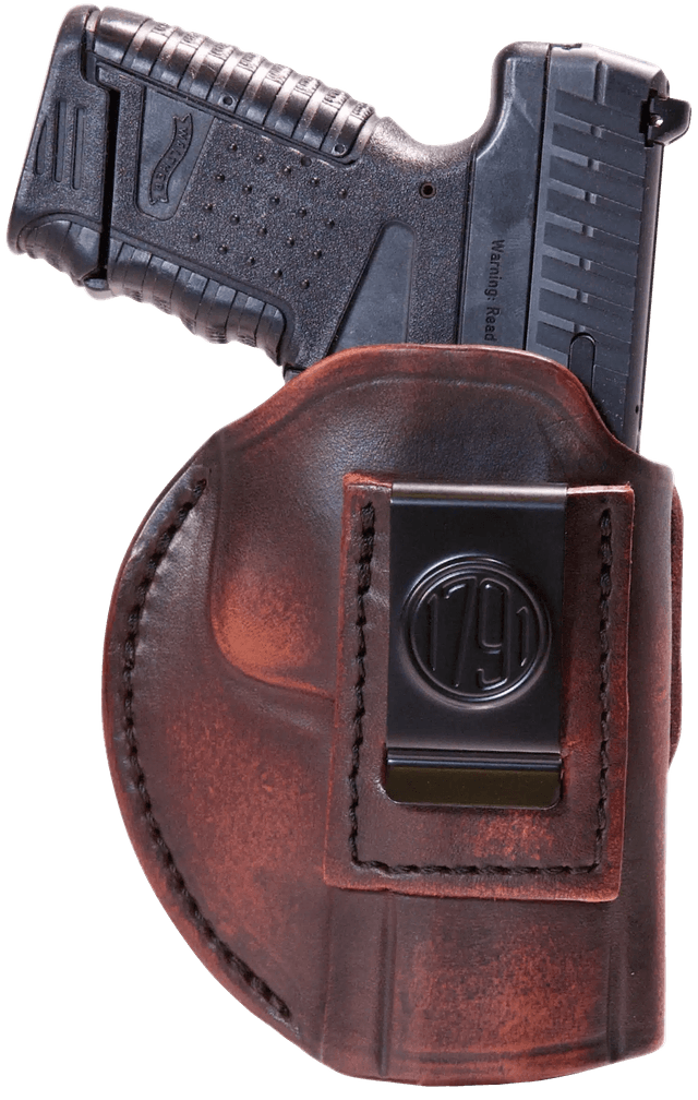1791 Gunleather 4WH6VTGR 4-Way  IWB/OWB Size 06 Black Leather Belt Clip Compatible w/Glock 21/Walther PDP Ambidextrous