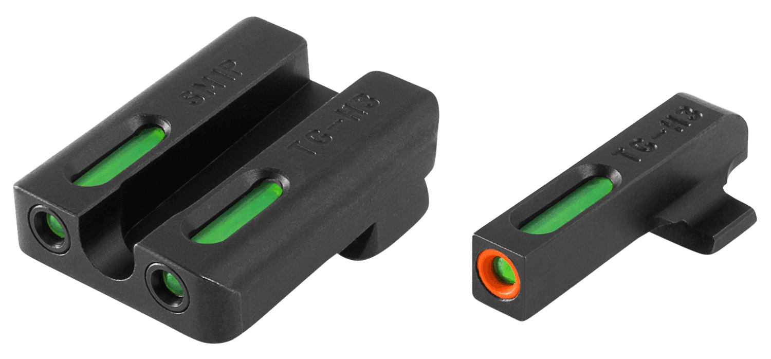 TruGlo Tfx Pro Front and Rear Sights Green Tritium Fiber Optic Orange Outline