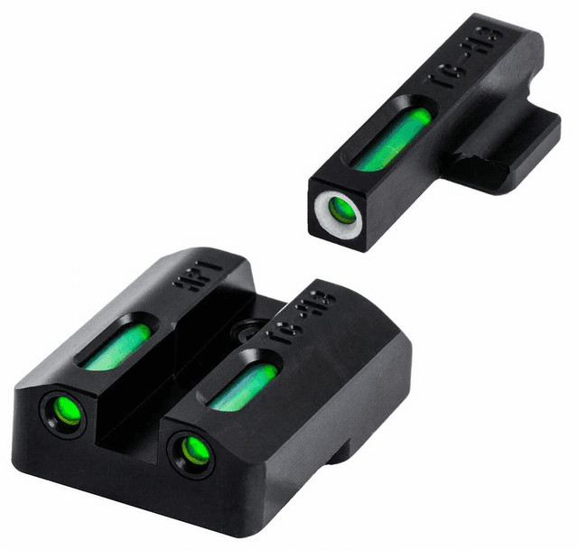 Truglo Tfx Front and Rear Sights Green Tritium Fiber Optic White Outline Handgun