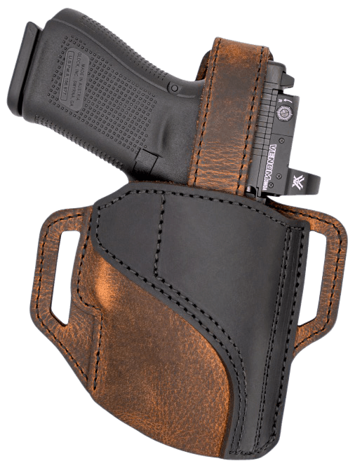 Versacarry TR32123 Trooper  OWB Size 02 Black/Gray Leather Belt Slide Right Hand