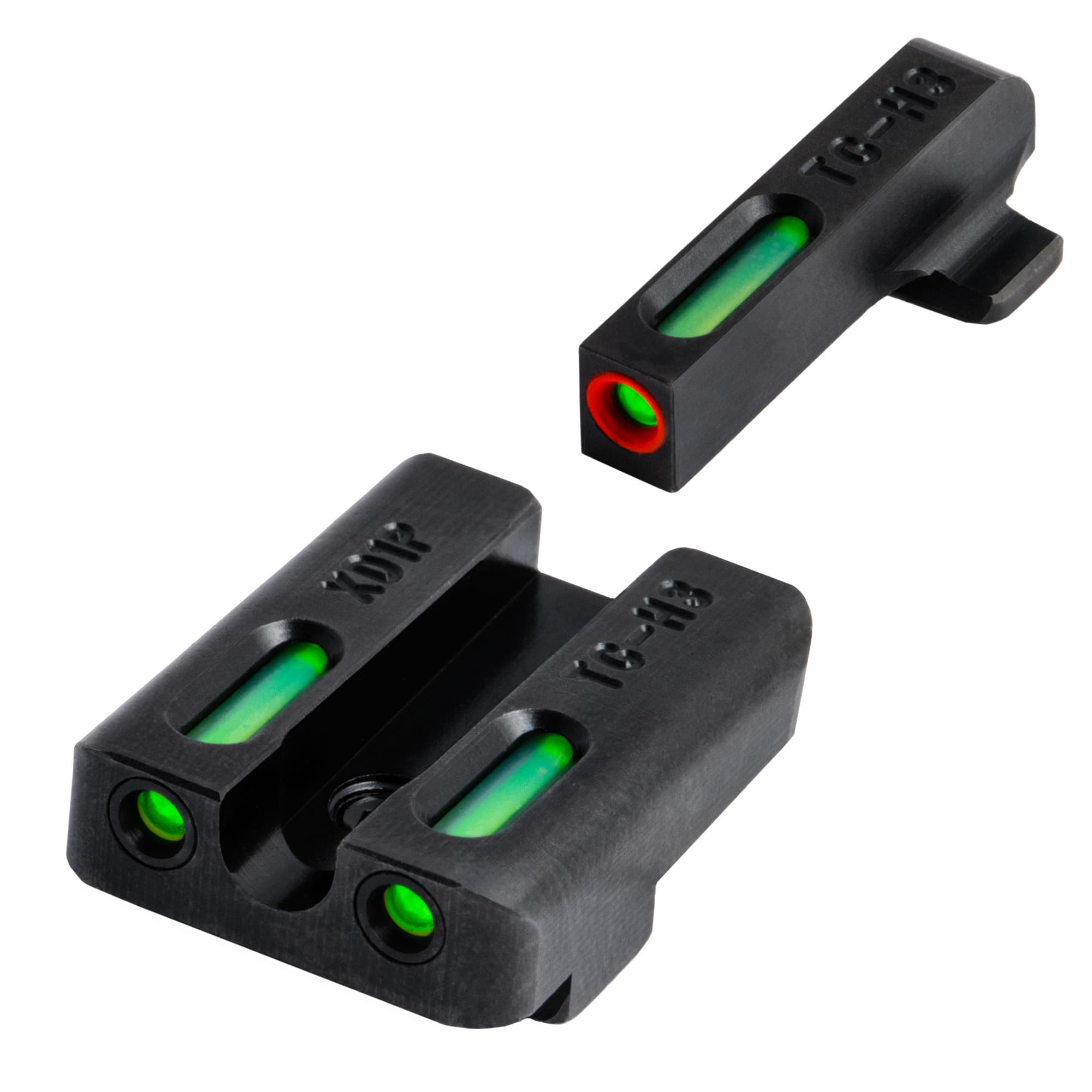 TruGlo TFX Pro Hellcat Front Rear Sights Green Tritium FiberOptic OrangeOutline