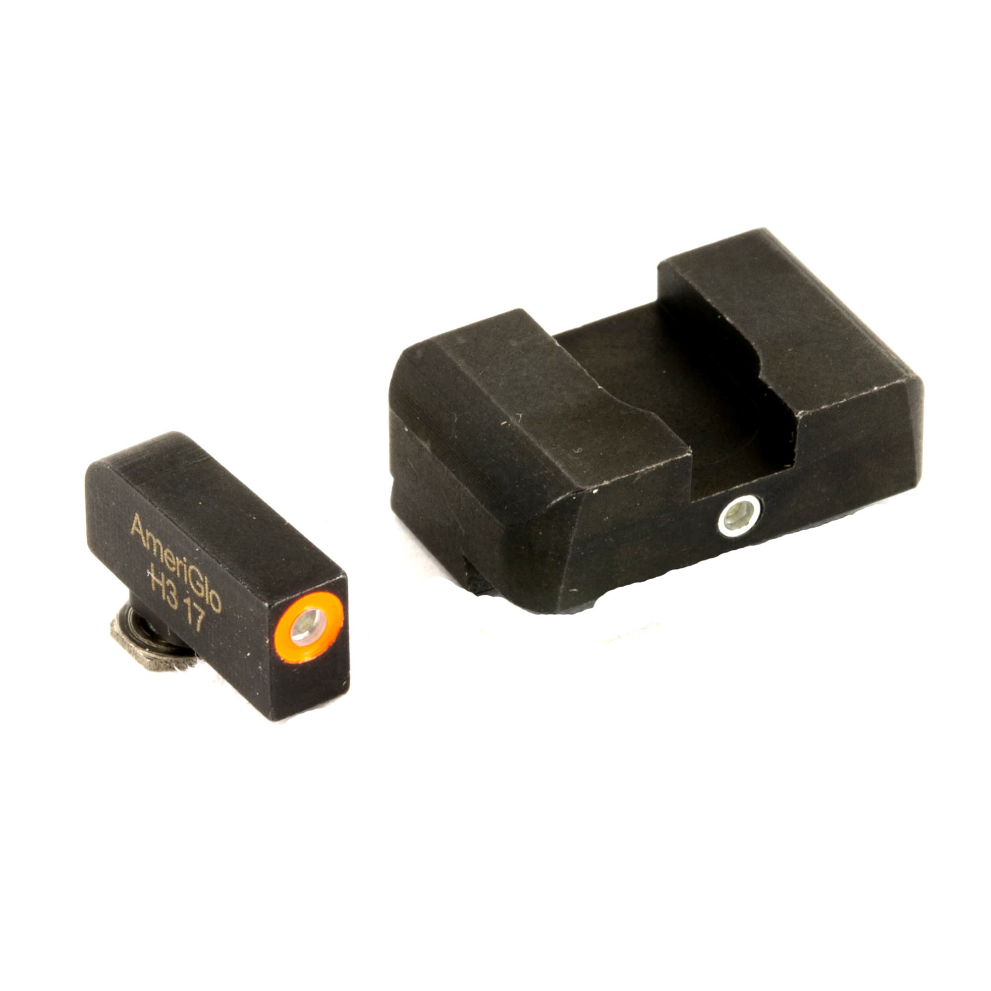 AmeriGlo Gl201 i-Dot Glock Front Orange Outline Rear Green Tritium Sights