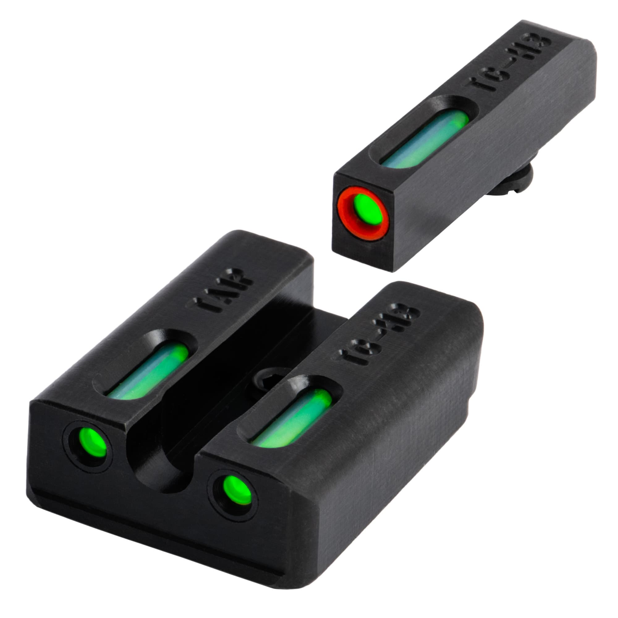 TruGlo TG13TA2PC TFX Pro Black | Green Tritium & Fiber Optic Orange Outline Front Sight Green Tritium & Fiber Optic Rear Sight