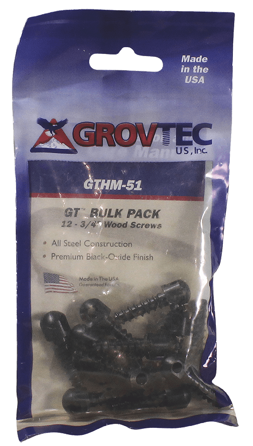 GrovTec US Inc GTHM51 Wood Screw  Swivel Studs 0.75" 12-Pack Black