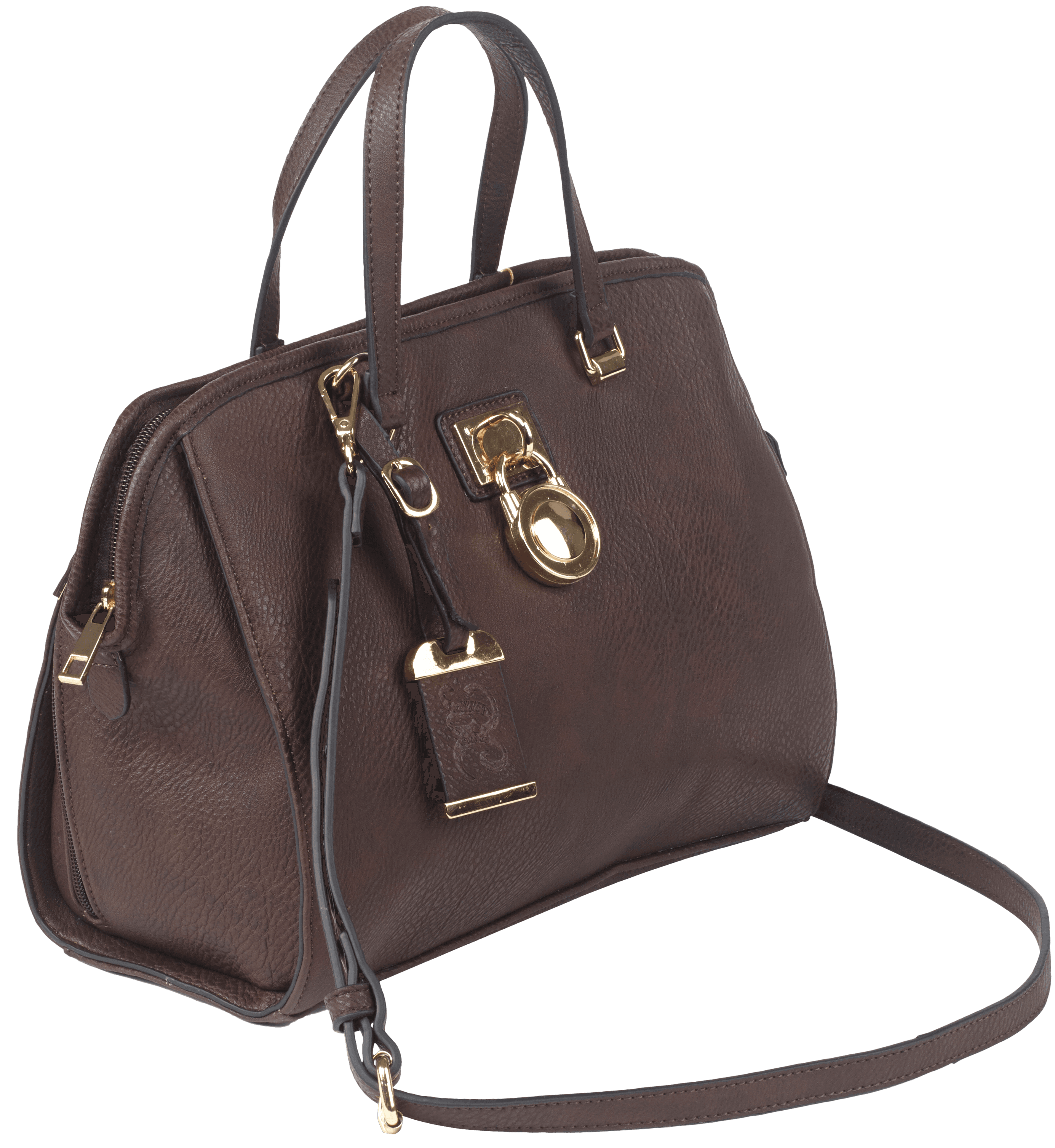 Bulldog BDP028 Satchel Style Purse  Chocolate Brown Leather Satchel Most Sm Pistols & Revolvers Ambidextrous Hand