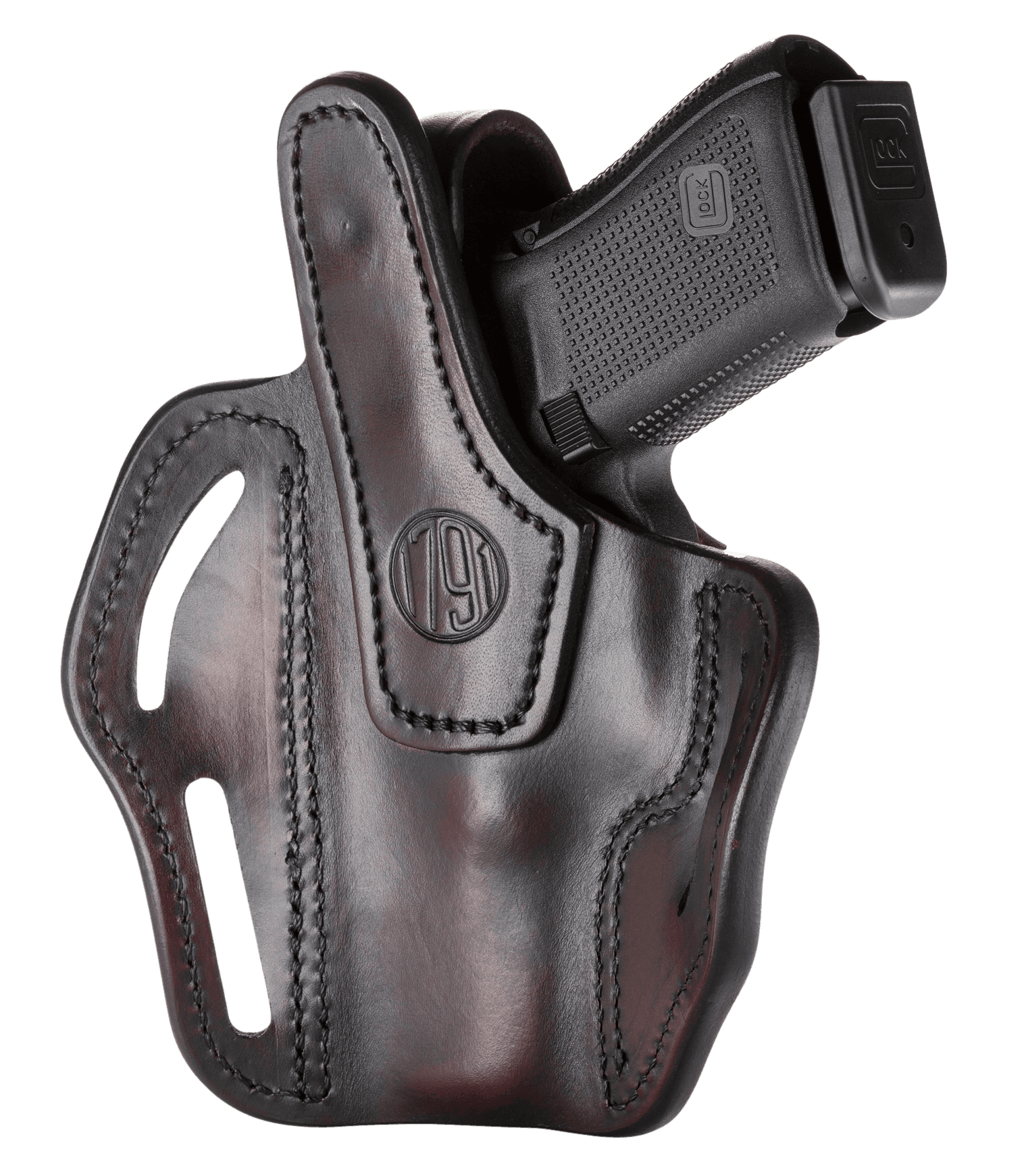 1791 Gunleather BHX3SBRR BHX OWB Size 03 Signature Brown Leather Belt Slide Compatible w/Glock 17/S&W M&P Shield/Sig P228 Right Hand