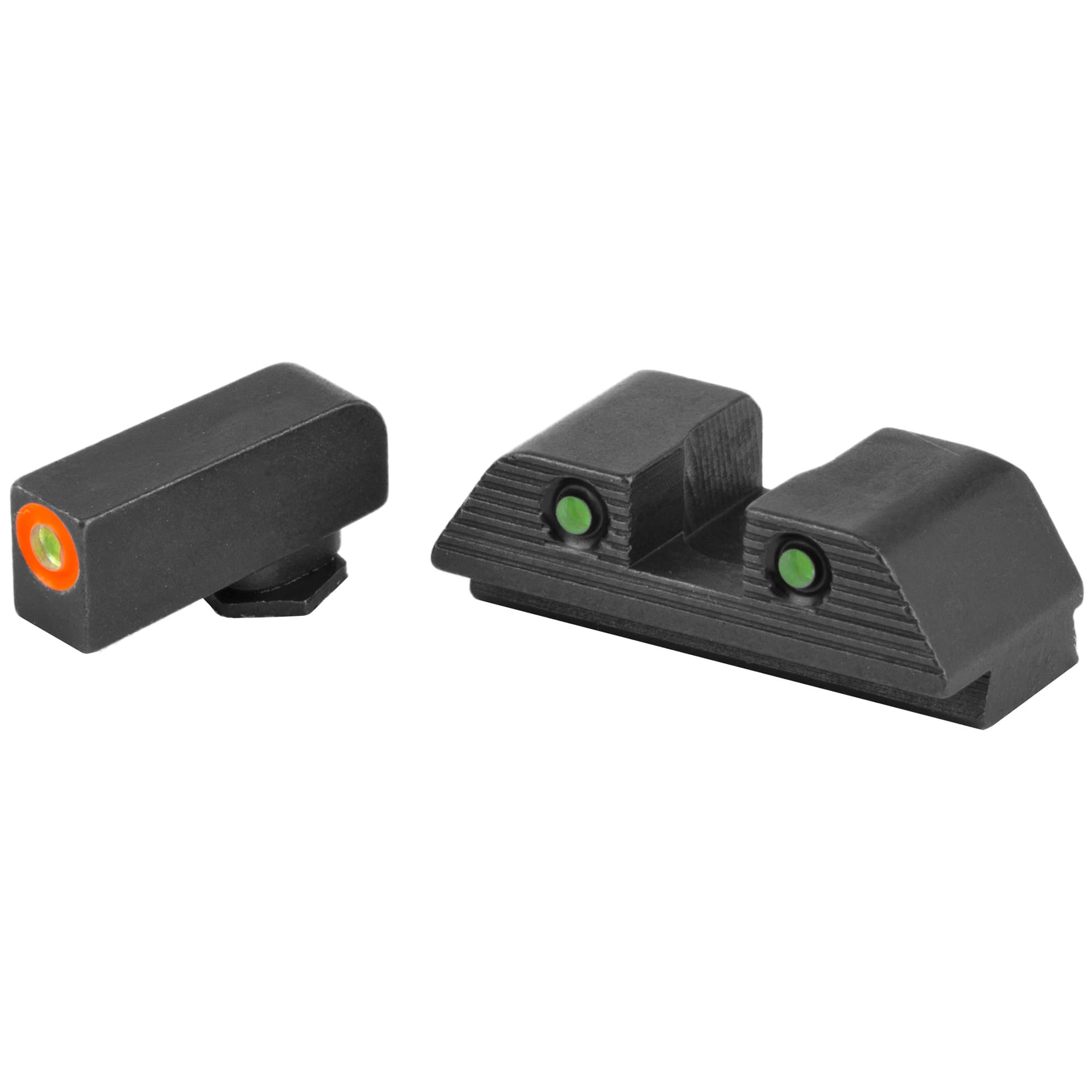 AmeriGlo Trooper GL818 Glock 17 19 Green Front Orange Outline Green Rear Sight