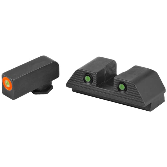 AmeriGlo Trooper GL818 Glock 17 19 Green Front Orange Outline Green Rear Sight