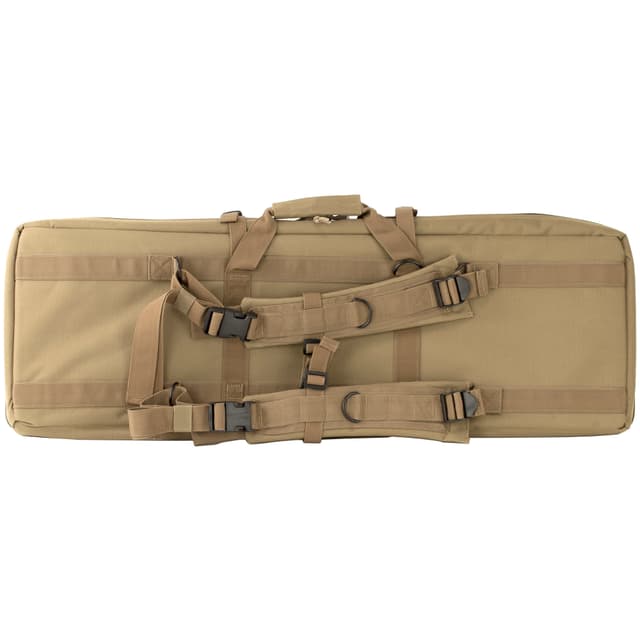 Rukx Gear ATICT36DGT Tactical Double Gun 36" Water Resistant Tan 600D Polyester w/ Non-Rust Zippers Holds up to 2 Rifles