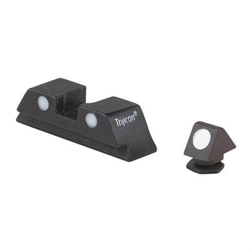 Trijicon 600234 Bright & Tough Steel Sights  Black White Dot Front Sight-Black White Dots Rear Sight-Glock 17 MOS/19 MOS/34 MOS (No Tritium) Standard Frame