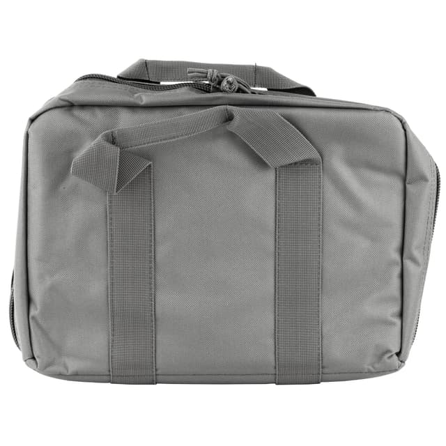 Glock AP60301 Double Pistol Case Dual Padded Compartments, 5 Internal Mag Holders, 3 Zippered Compartments, Carry Handle, Gray, 12.5"x9.5"x4.5"