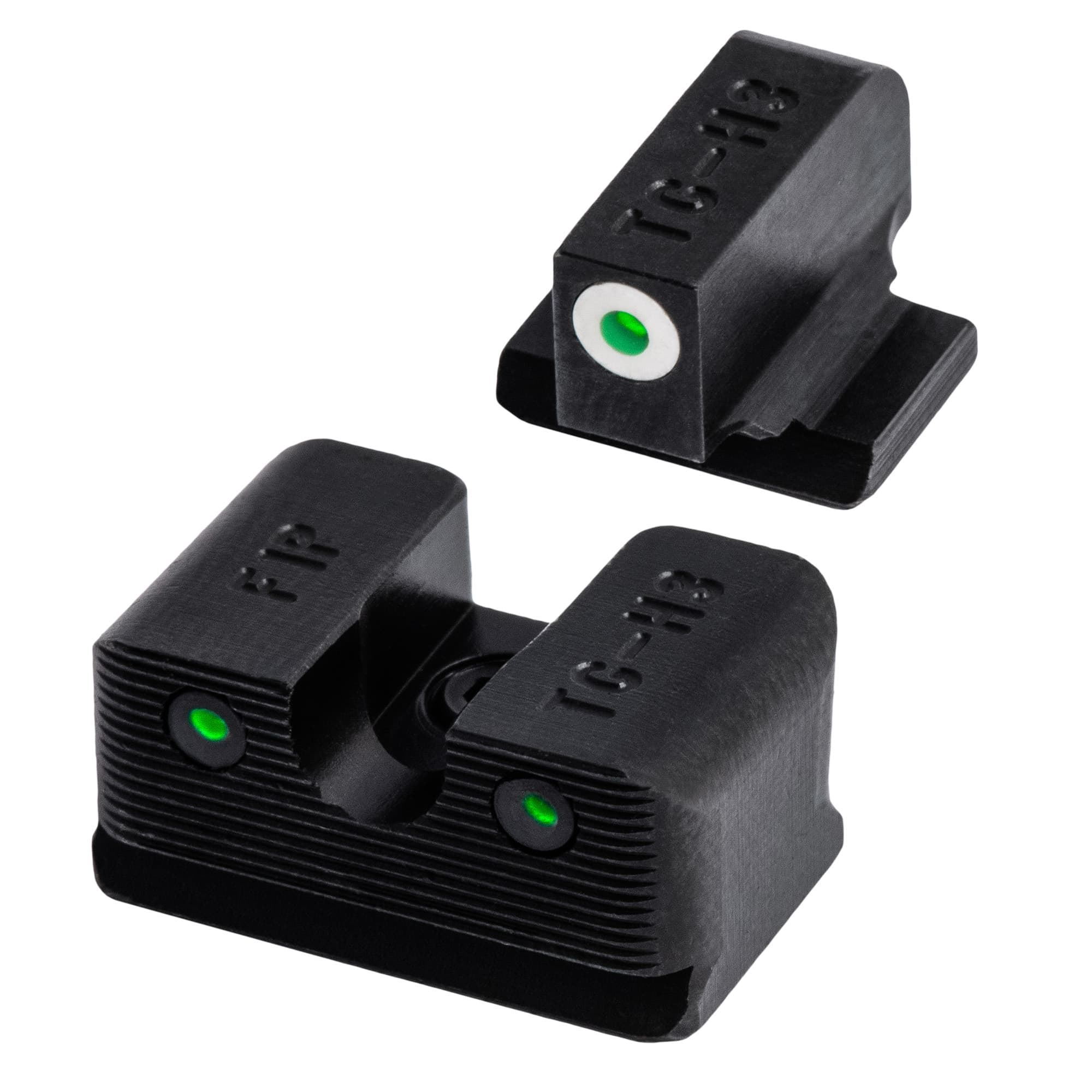 TruGlo TG231F1W Tritium Pro Black | Green Tritium White Outline Front Sight Green Tritium Rear Sight