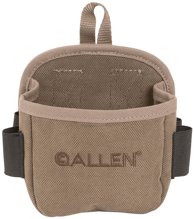 Allen 2203 Select Shell Carrier 25 Shell Box Capacity Tan Canvas w/4 Side Loops, Belt Clip Mount