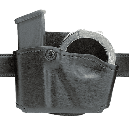 Safariland 5738321 Cuff/Magazine Pouch Compatible w/Beretta 8045F Belt Clip Mount Black Leather