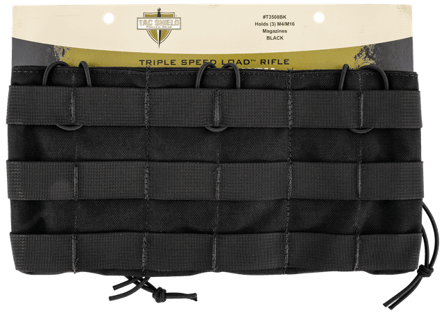 Tacshield T3508BK Speed Load Triple Rifle Triple Black 1000D Nylon