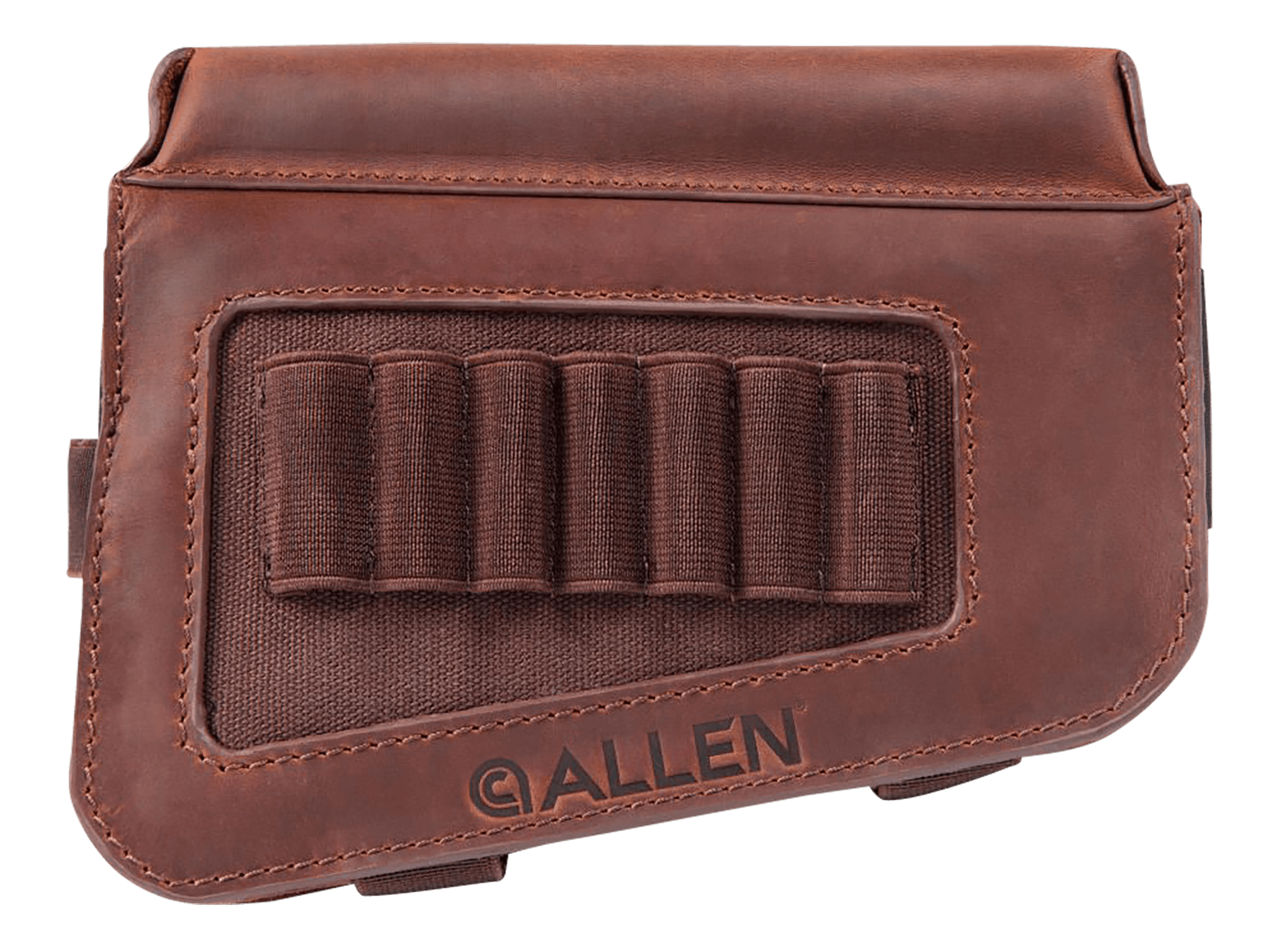Allen 8519 Westcliff Buttstock Cartridge Carrier 7rd Capacity Leather Rifle Buttstock Mount Features Raised Cheek Piece