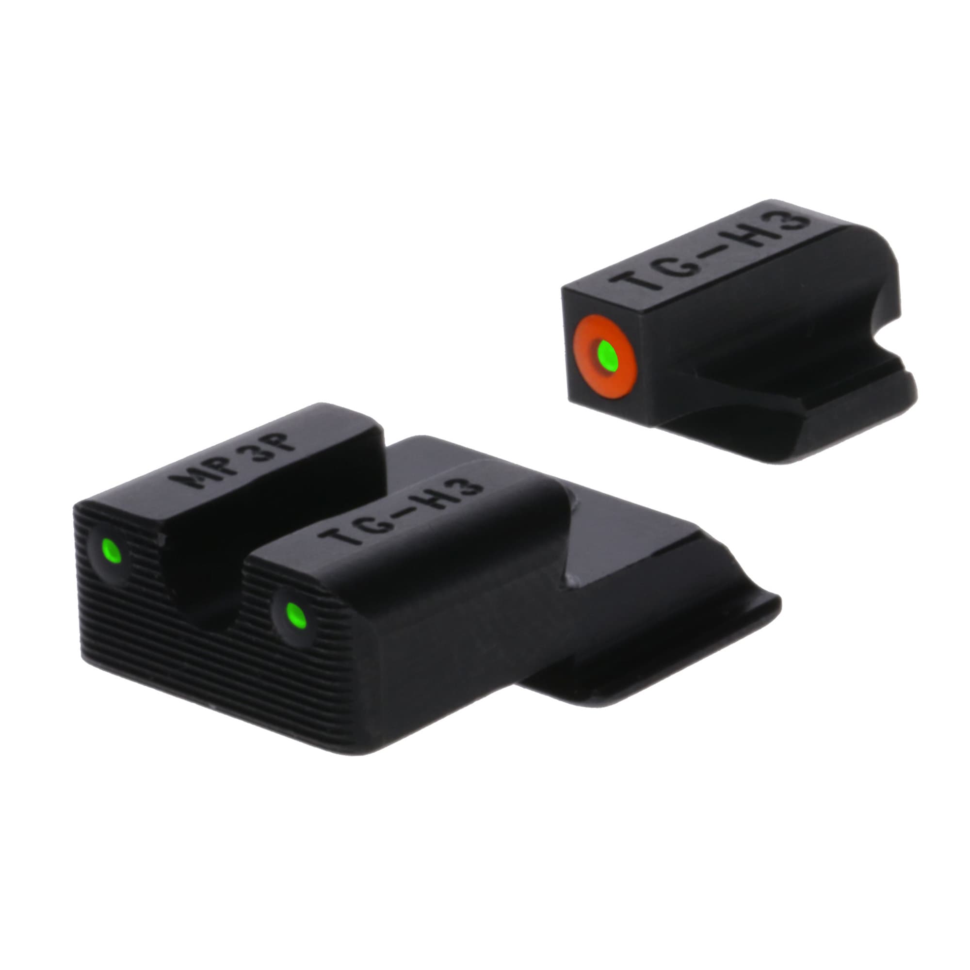 TruGlo TGTG231MP4C Tritium Pro Black | Green Tritium Orange Outline Front Sight Green Tritium Rear Sight