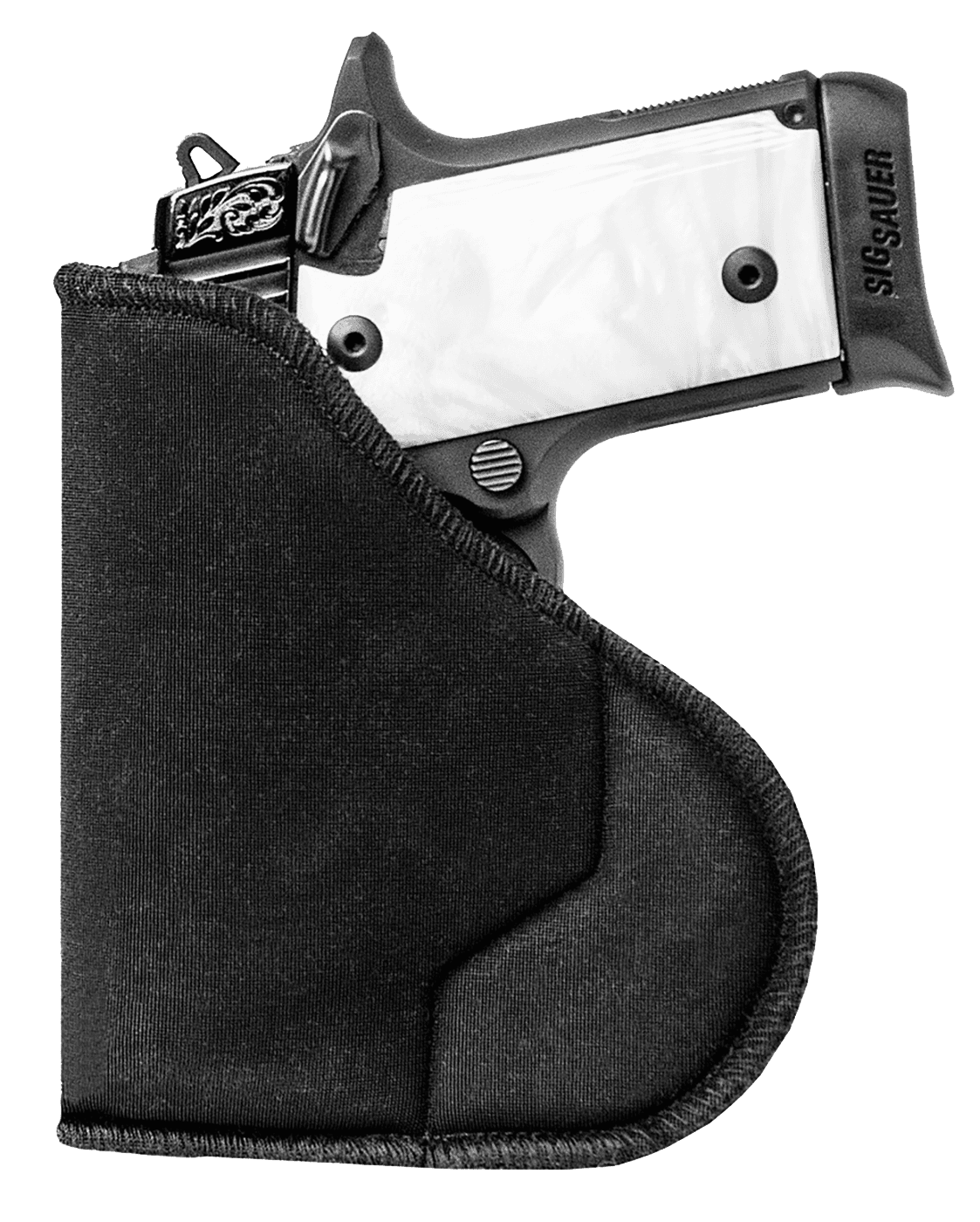 Sentry 35WB03BK HexGrip  IWB Black Nylon Pocket Fits Med Frame Auto .32/380 Fits 3-4" Barrel Ambidextrous